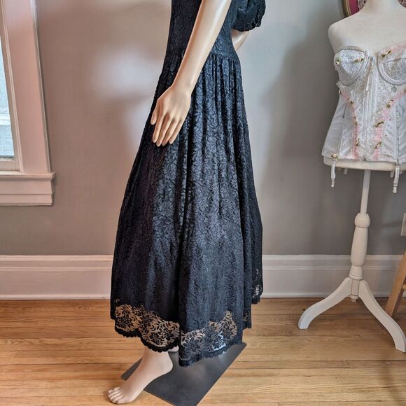 Vintage Scott McClintock Gothic Gown Black Dress Southern Belle Witchy Regency - Picture 12 of 13